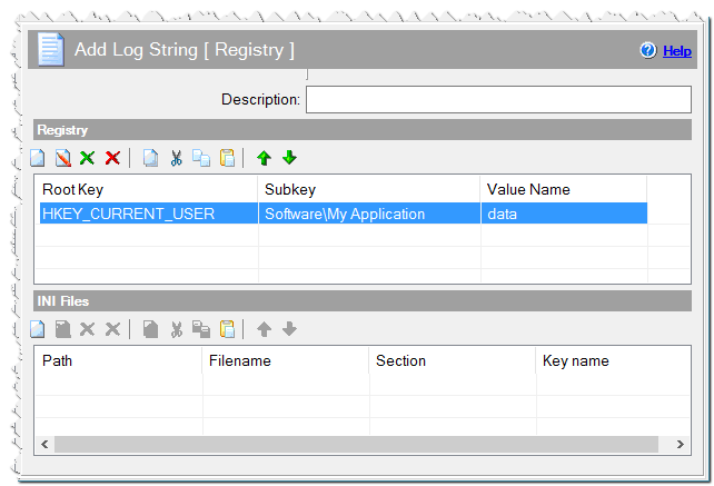 Add Log String - Registry command