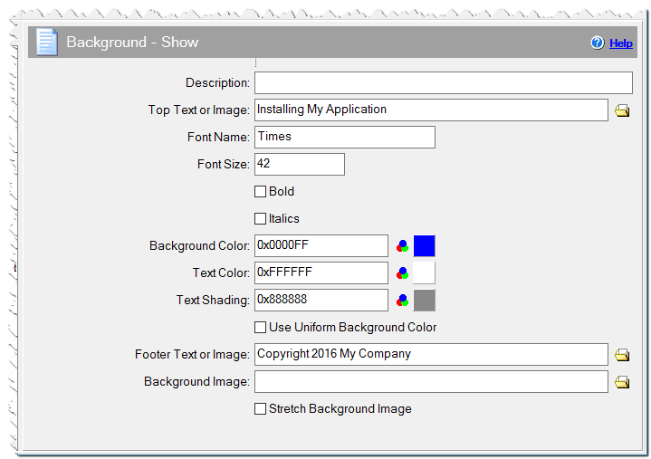 Background - Show command