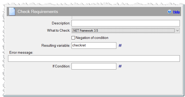 Check Requirements command