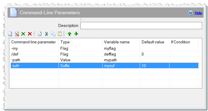 Command Line Parameters command