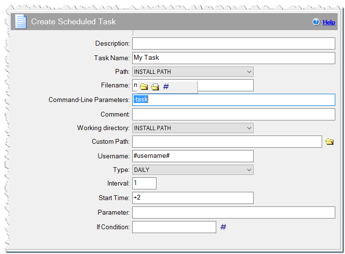 Create Scheduled Task command