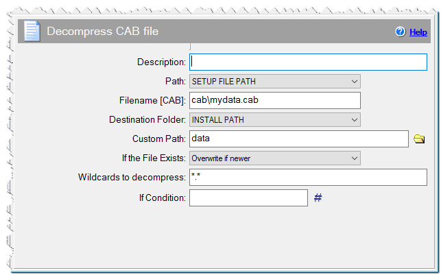 Decompress CAB file command