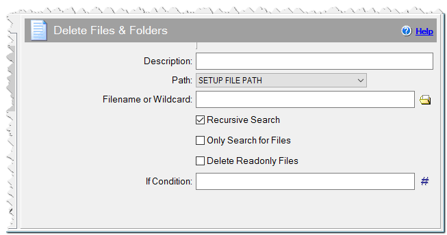 Delete Files & Folders command