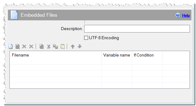 Embedded files command