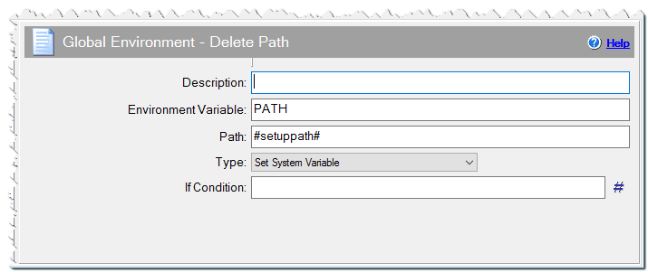 Global Environment - Delete Path command