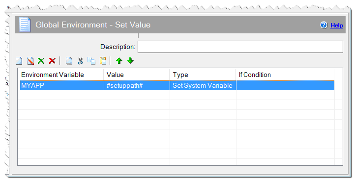 Global Environment - Set Value command