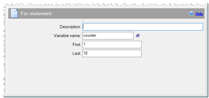 For statement command