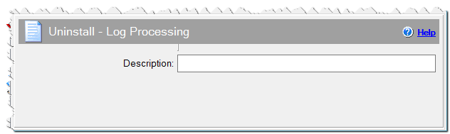 Uninstall - Log Processing command