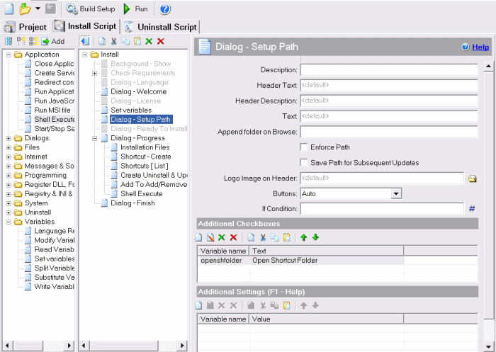 Dialog - Setup Path