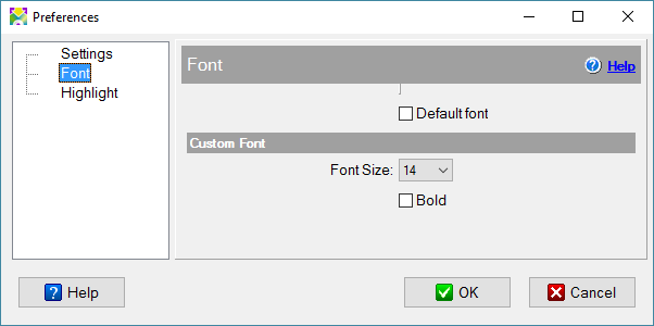 Font settings