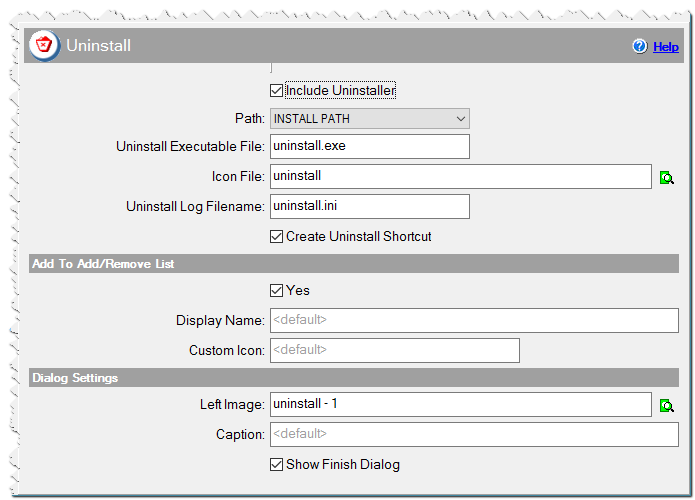Uninstaller in CreateInstall Assistant installer