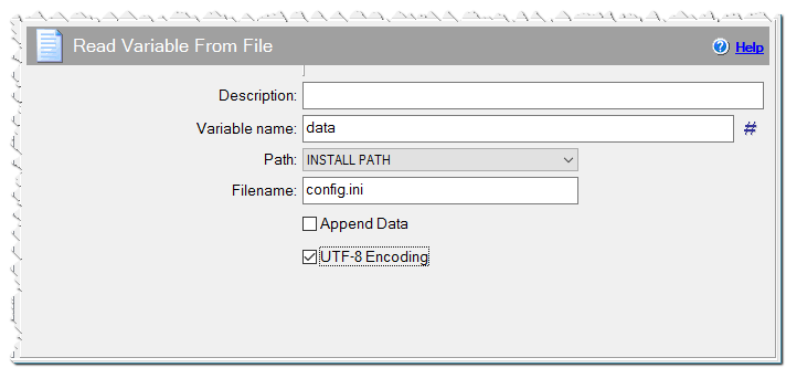 Read variable from file command