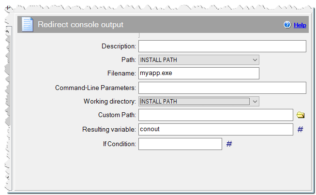 Redirect Console Output command