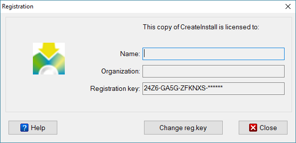 Registration dialog box