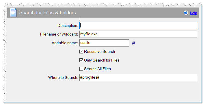 Search for Files & Folders command