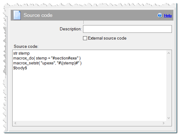 Source code command