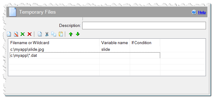 Temporary files command